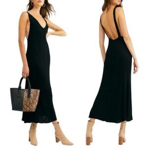Free People Black Midi Dress